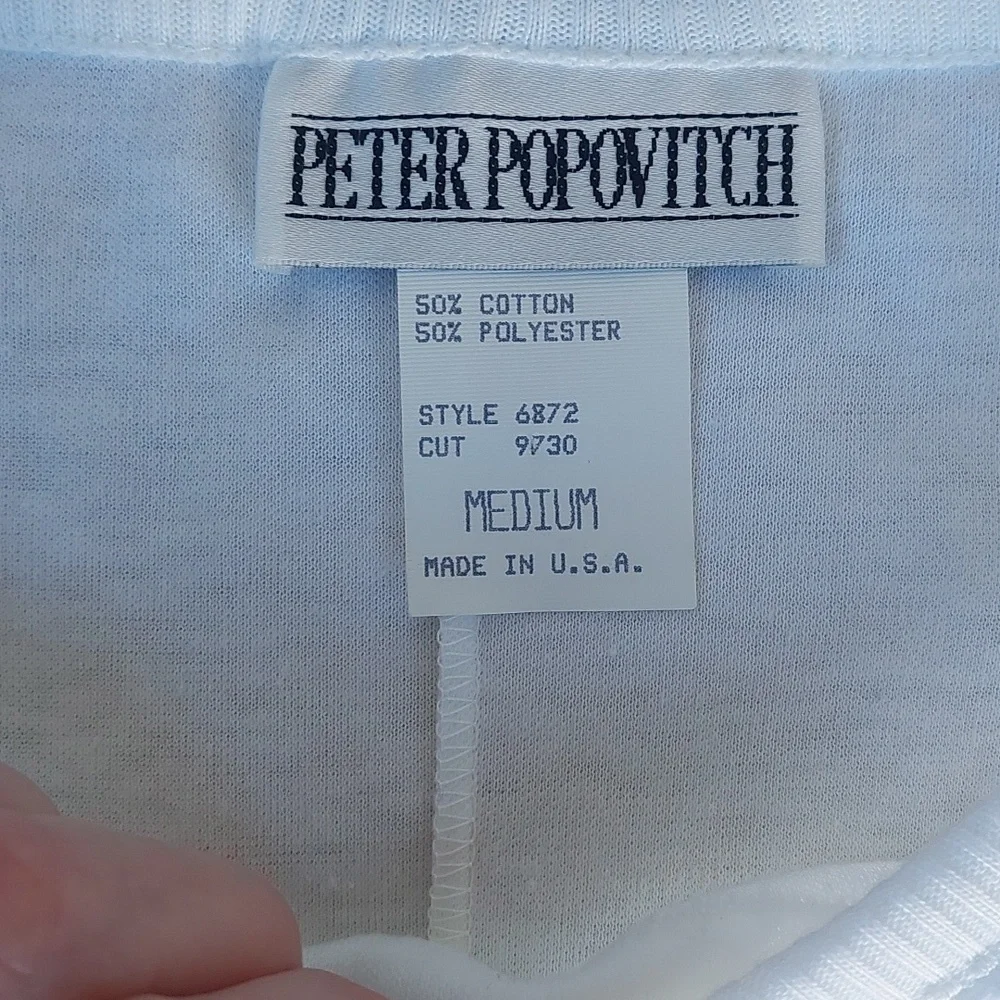 Peter Popovitch Vintge Top White with Boat Applica and Mesh Feature Size Med NWT - Picture 4 of 8